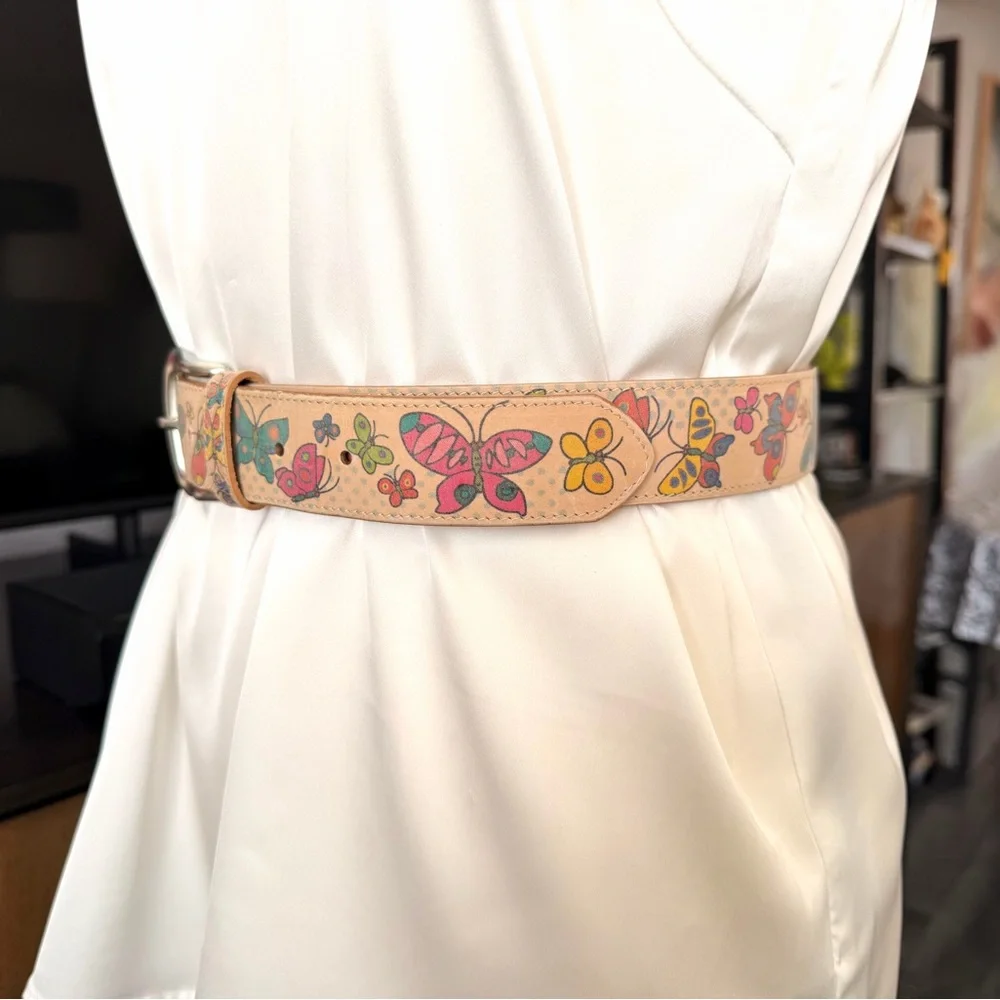 Vintage Multicolor Butterfly Belt